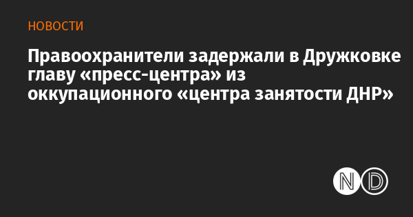 Правоохранители задержали в Дружковке главу «пресс-центра» из оккупационного «центра занятости ДНР» Правоохранители задержали в Дружковке главу «пресс-центра» из оккупационного «центра занятости ДНР»
