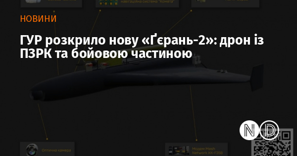 ГУР розкрило нову «Ґєрань-2»: дрон із ПЗРК та бойовою частиною ГУР розкрило нову «Ґєрань-2»: дрон із ПЗРК та бойовою частиною