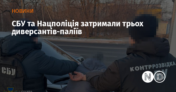 СБУ та Нацполіція затримали трьох диверсантів-паліїв