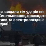 Окупанти завдали сім ударів по станції Синельникове, пошкоджено локомотиви та електропоїзди, є постраждалі