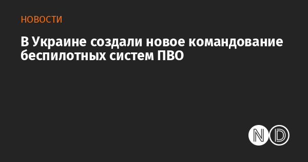 В Украине создали новое командование беспилотных систем ПВО