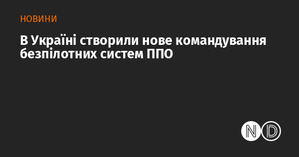 В Україні створили нове командування безпілотних систем ППО